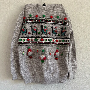 Old Navy Christmas Hoodie Size M(8) Llamas Gnomes